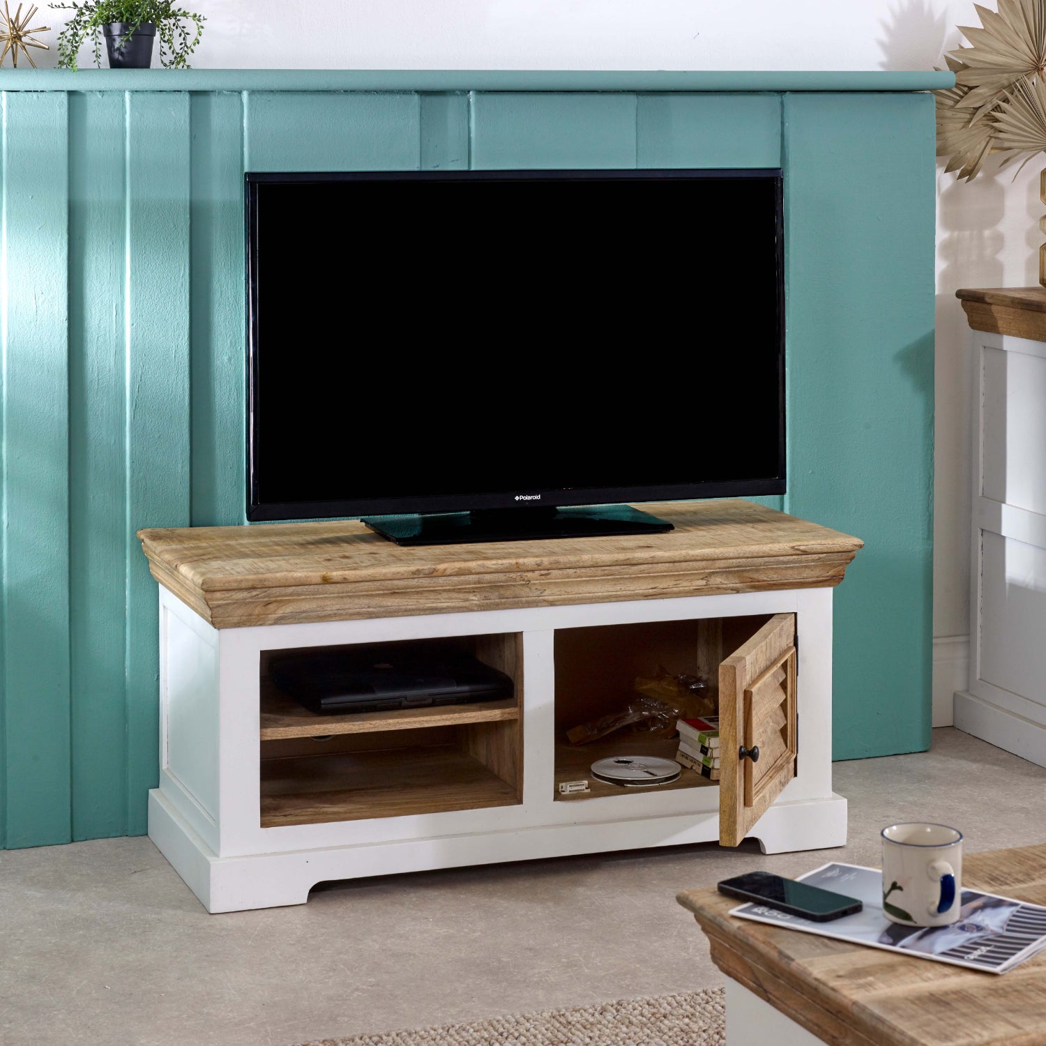 Alfie Wood Tv Cabinet/Bench/Shoe Rack Up to 43" 100% Eco Sourced Wood