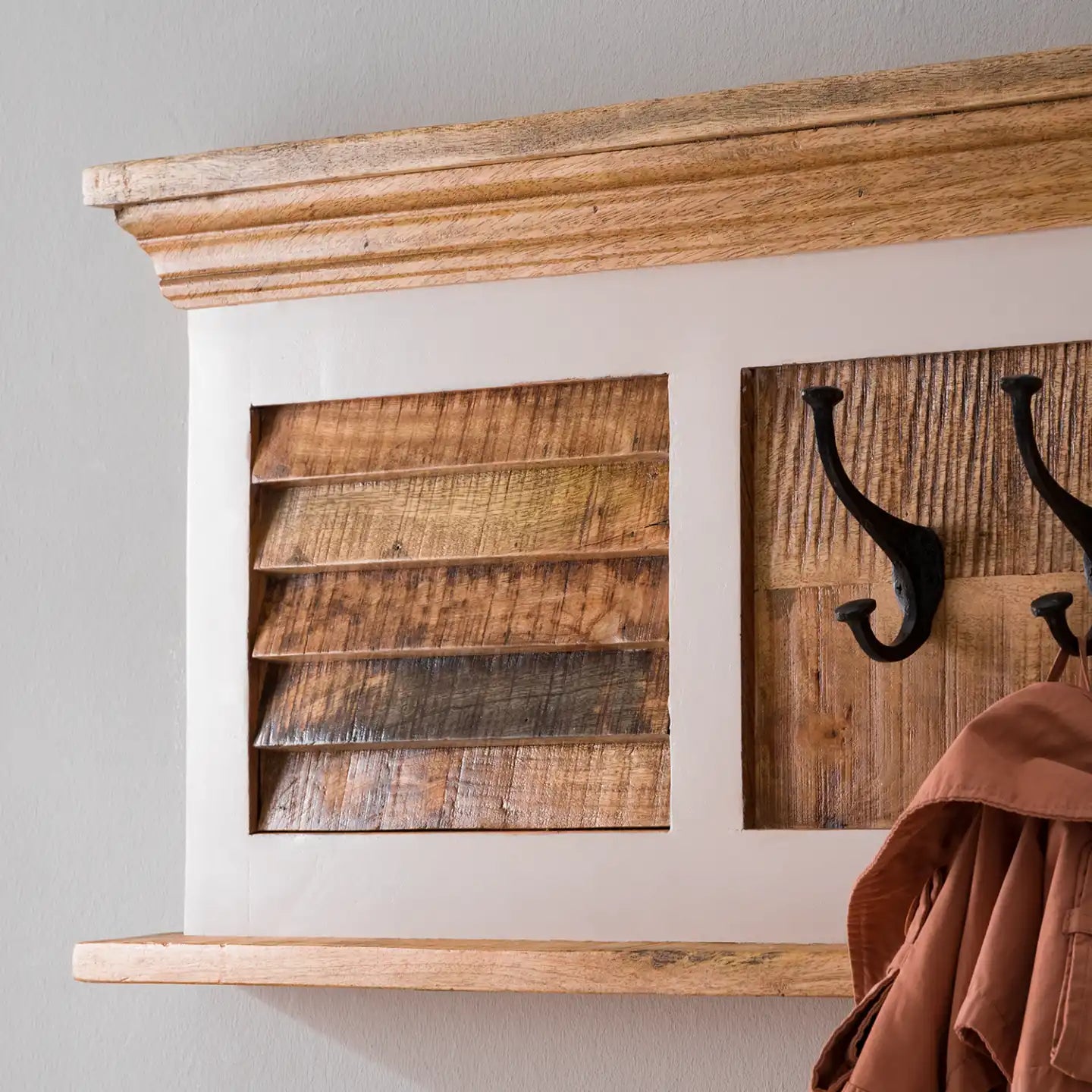 Alfie Wood Hook/Coat Hanger Wall 100% Eco Sourced Mango Wood