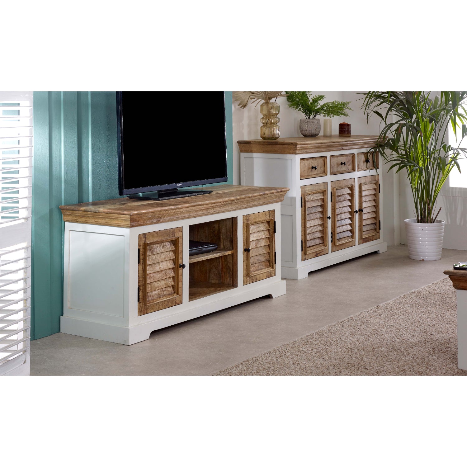 Alfie Tv Cabinet Up to 57" Solid Mango Wood