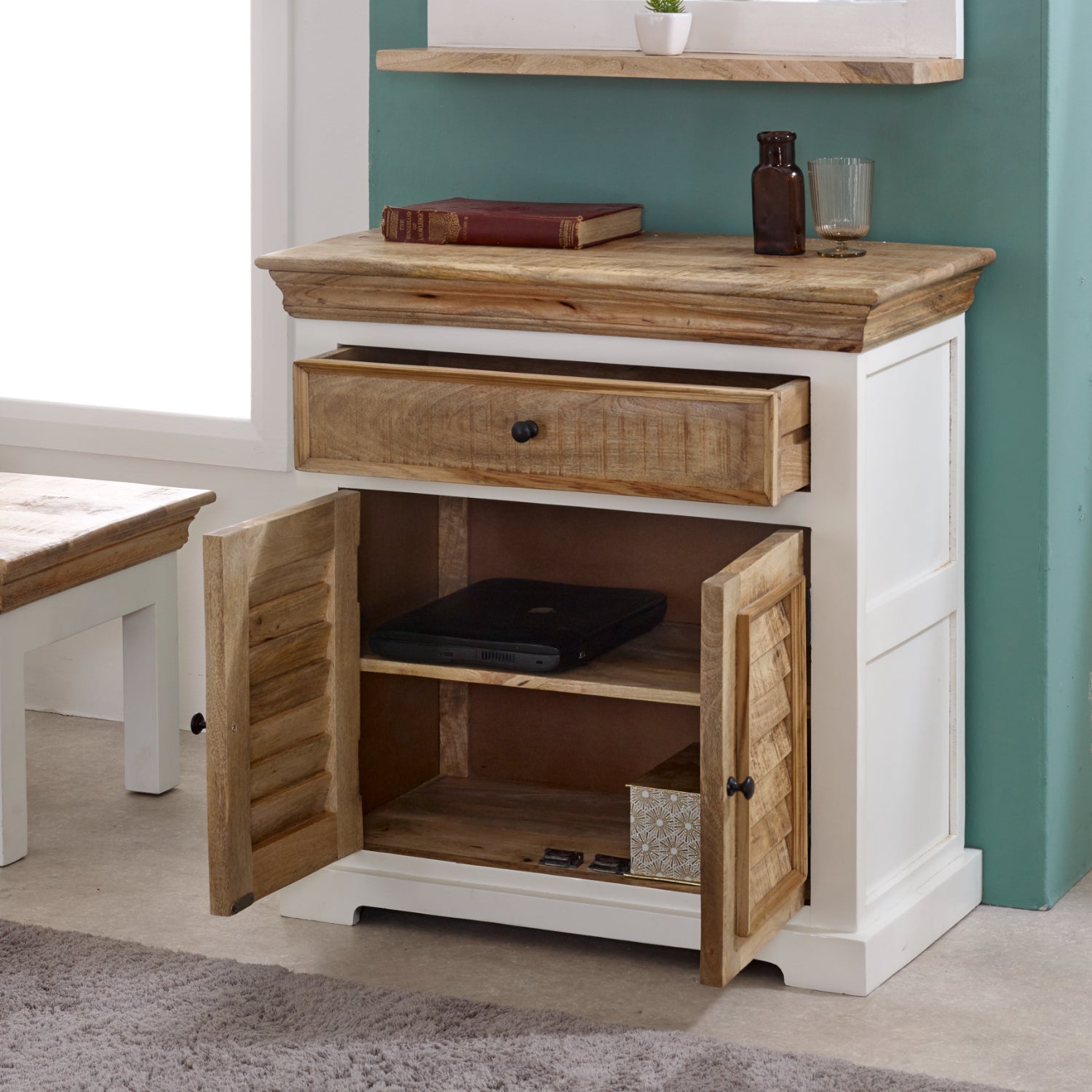 Alfie Wood Sideboard - 1 Drawer & 2 Doors 100% Eco Sourced Mango Wood