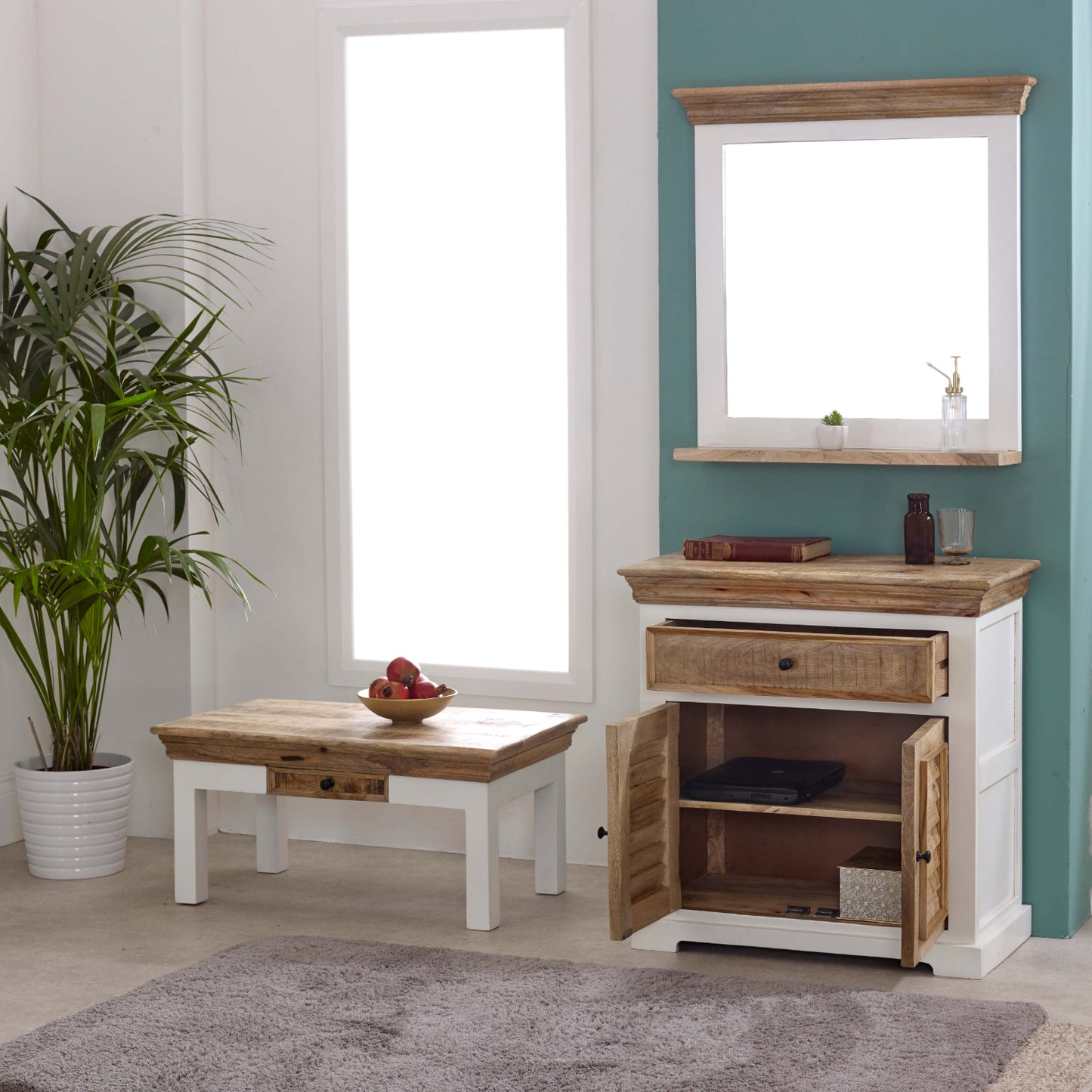 Alfie Wood Sideboard - 1 Drawer & 2 Doors 100% Eco Sourced Mango Wood