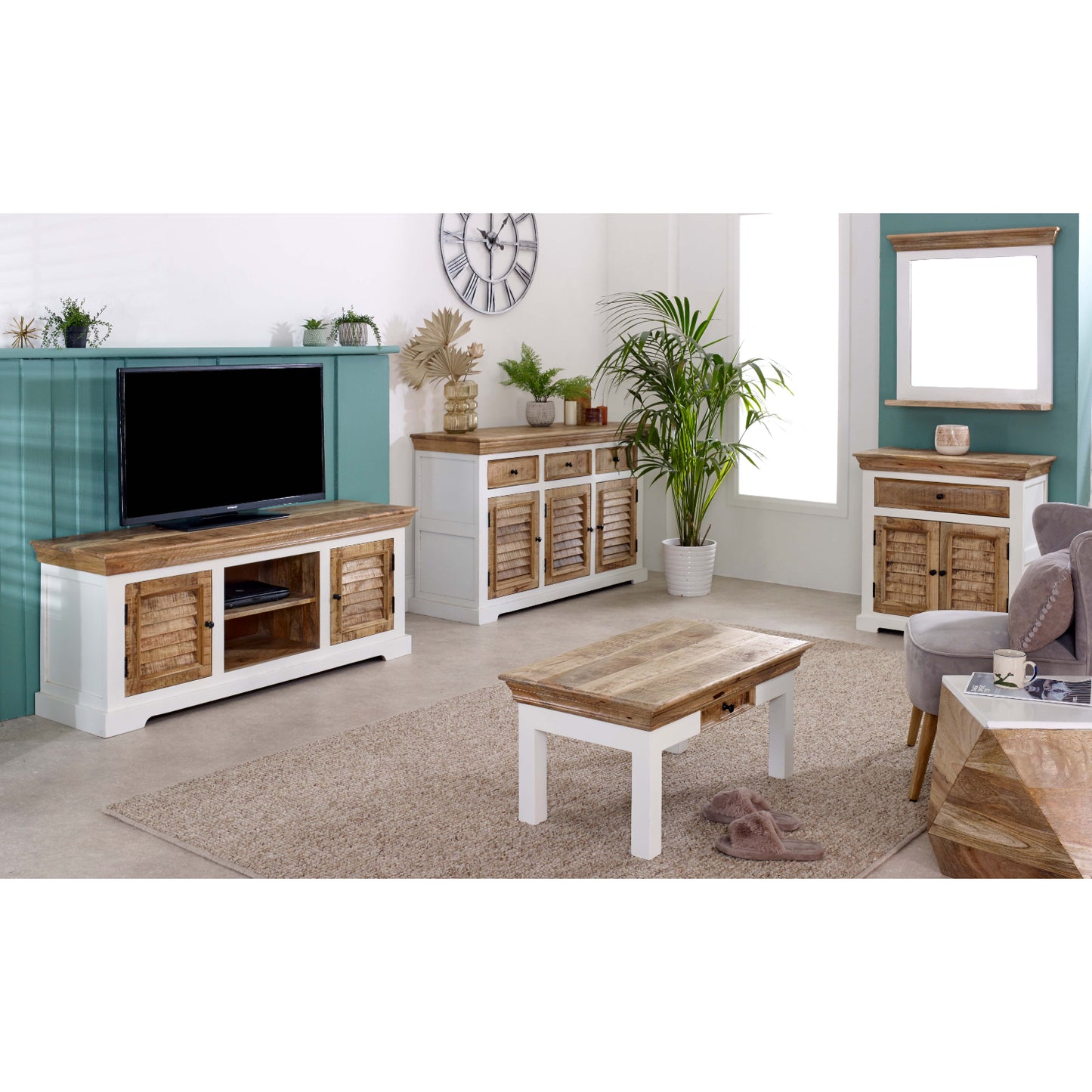 Alfie Wood Sideboard - 3 Drawers & 3 Doors