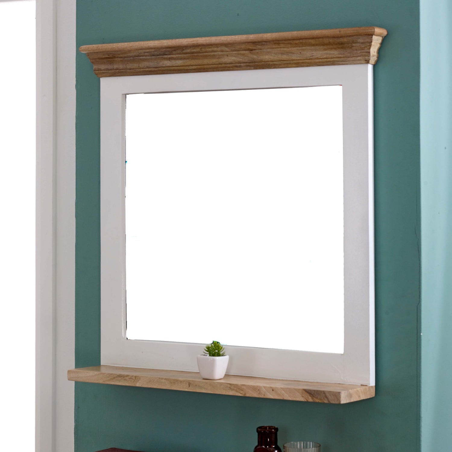 Alfie Mirror Frame With Shelf Solid Mango Wood