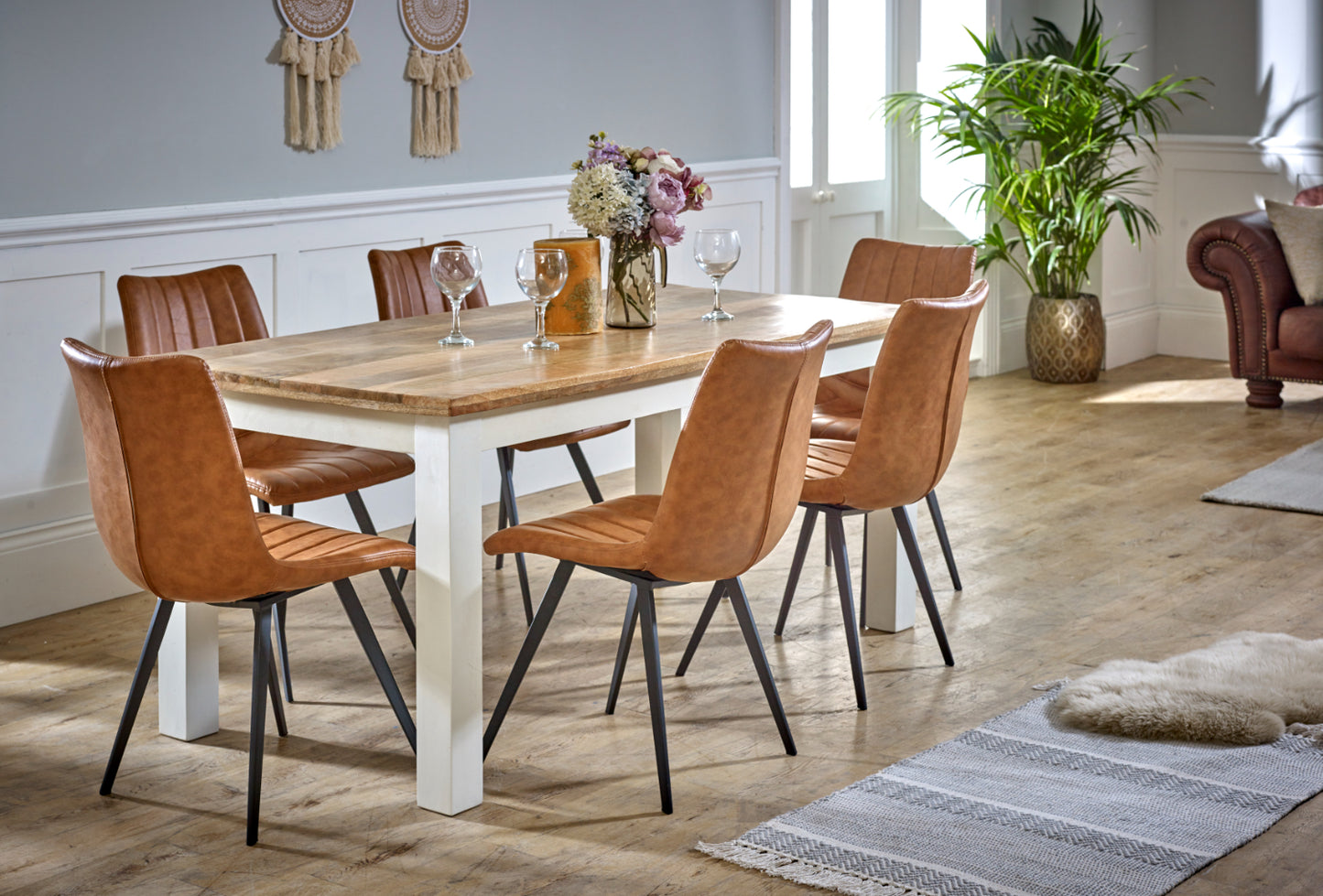 Alfie Dining Table 170cm Solid Mango Wood