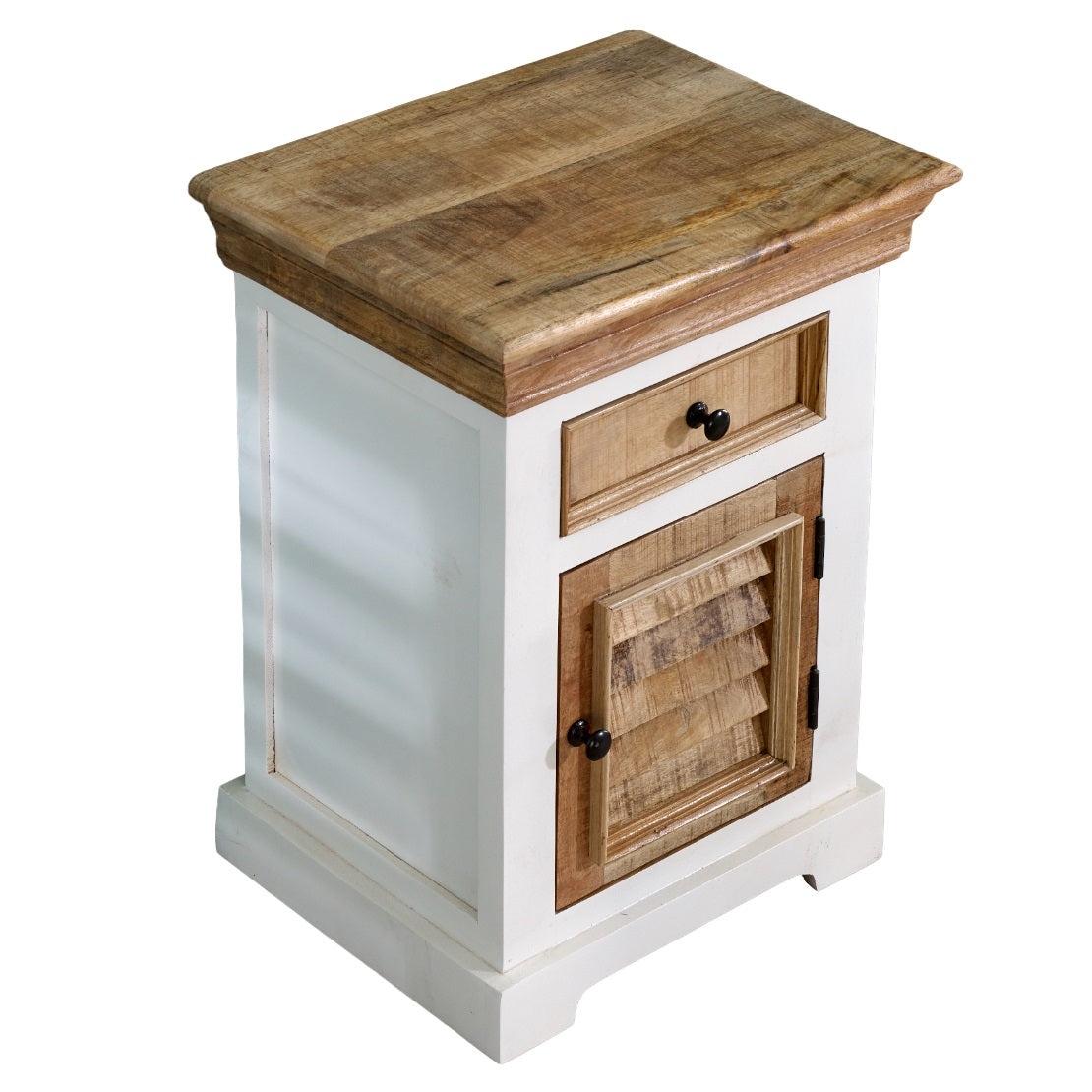 Alfie Solid Mango Wood Bedside Cabinet 1 Drawer + 1 Door 100% Eco Sourced Mango Wood