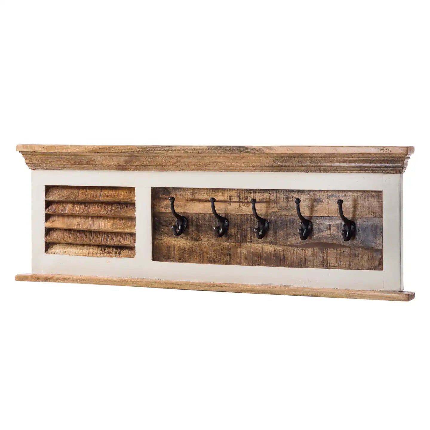 Alfie Wood Shoe Rack & Hanger Wall Hook Set 100% Eco Sourced Mango Wood