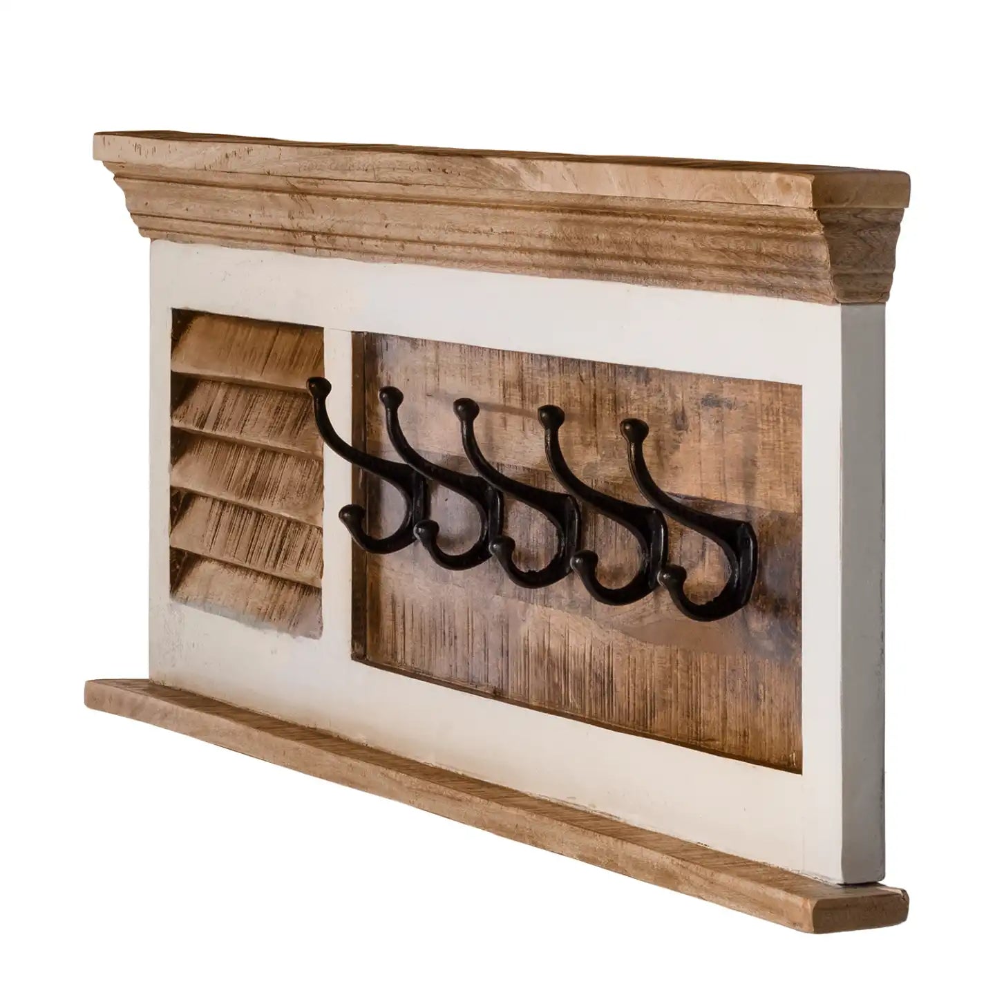 Alfie Wood Shoe Rack & Hanger Wall Hook Set 100% Eco Sourced Mango Wood