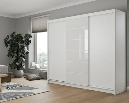 Malibu 250 Sliding Wardrobe - Mirrored Door LED Lighting