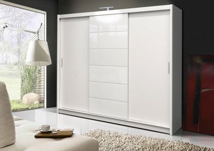 Malibu 250 Sliding Wardrobe - Mirrored Door LED Lighting