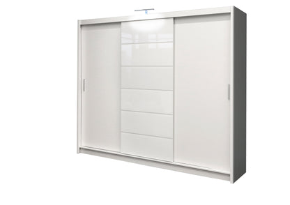 Malibu 250 Sliding Wardrobe - Mirrored Door LED Lighting