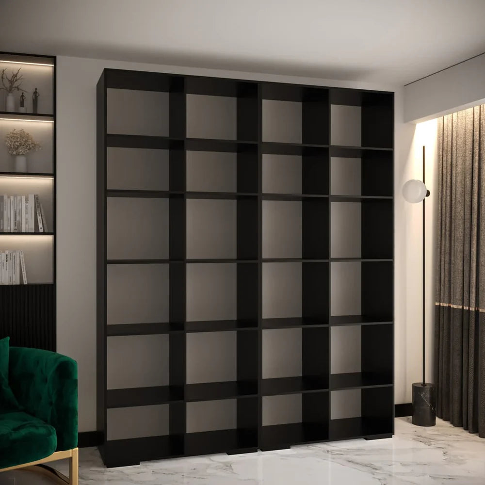 Manhattan I Hinged Door Wardrobe 200cm White Black