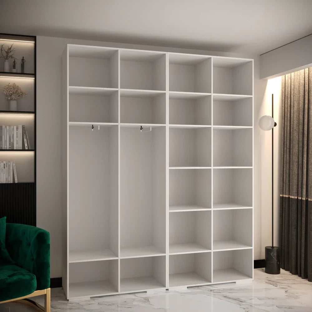 Manhattan I Hinged Door Wardrobe 200cm White Black