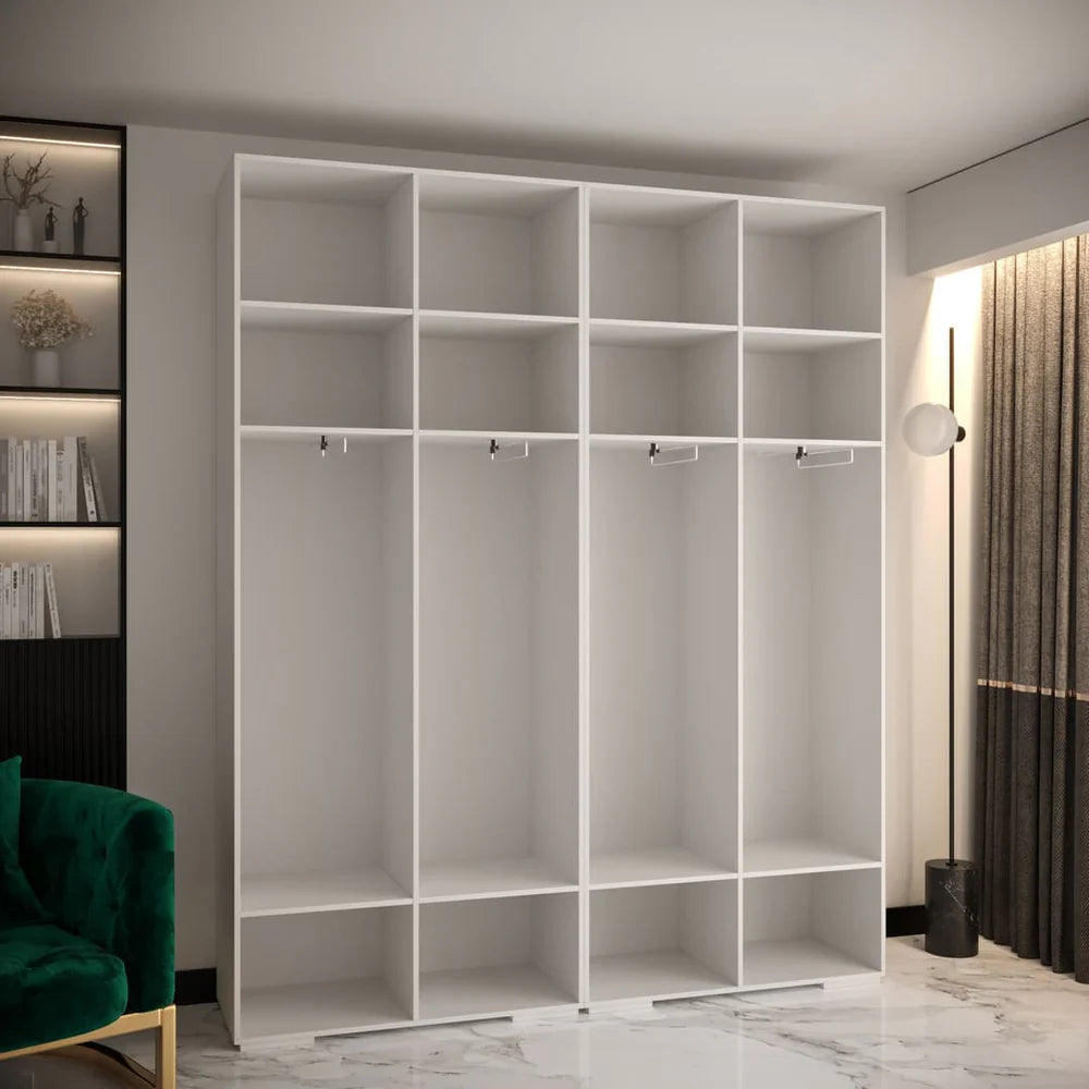 Manhattan I Hinged Door Wardrobe 200cm White Black