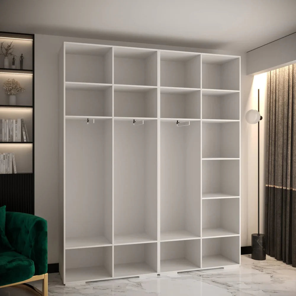 Manhattan I Hinged Door Wardrobe 200cm White Black