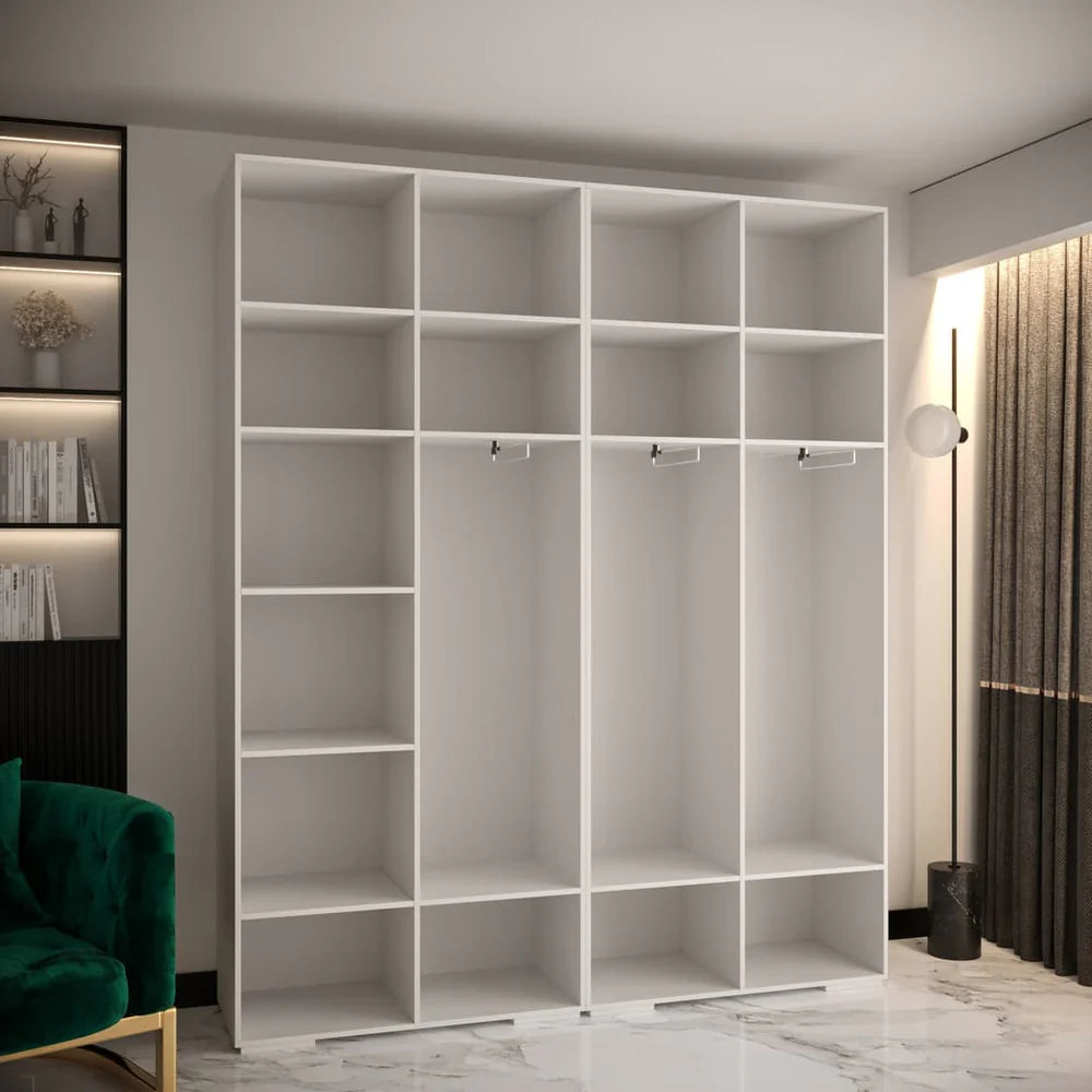 Manhattan I Hinged Door Wardrobe 200cm White Black