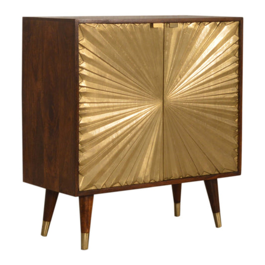 Manila Gold Cabinet 100% Solid Mango Wood in Chestnut Finish