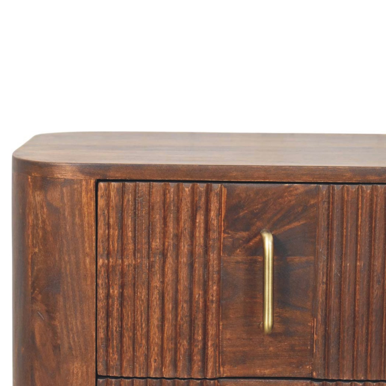 Marlowe Fluted Nightstand. 100% Solid Mango Wood