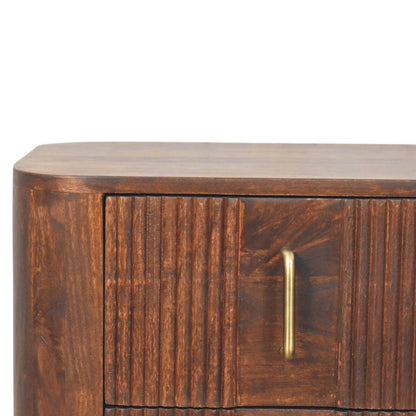 Marlowe Fluted Nightstand. 100% Solid Mango Wood