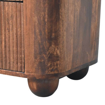 Marlowe Fluted Nightstand. 100% Solid Mango Wood