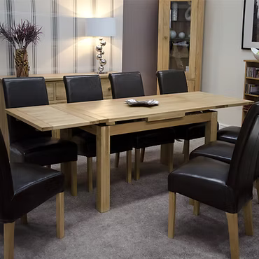 Medium Draw Leaf Extending Dining Table. 100% Solid Oak