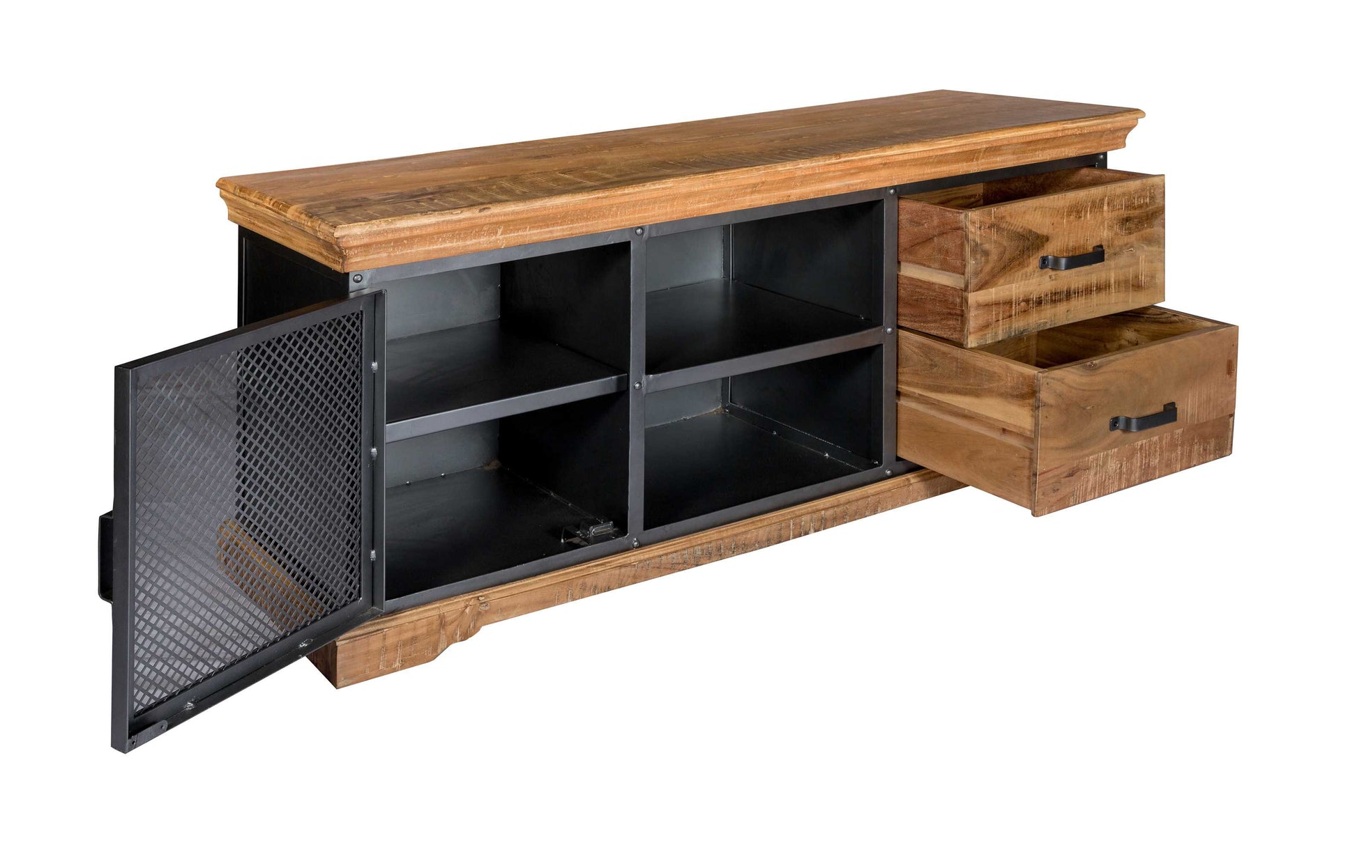 Metropolis TV Media Unit.  Solid Acacia Wood 