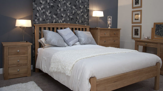 Milano Arched Kingsize Rail Bed. 100% Solid Oak