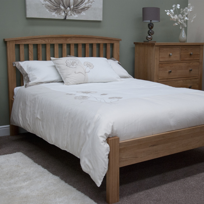 Milano Arched Kingsize Rail Bed. 100% Solid Oak