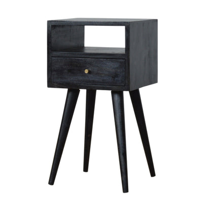 Mini Ash Black Bedside. 100% Solid Mango Wood