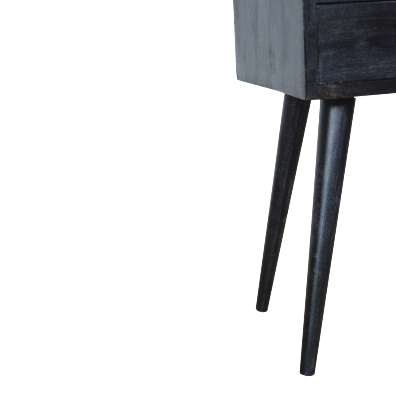 Mini Ash Black Bedside. 100% Solid Mango Wood