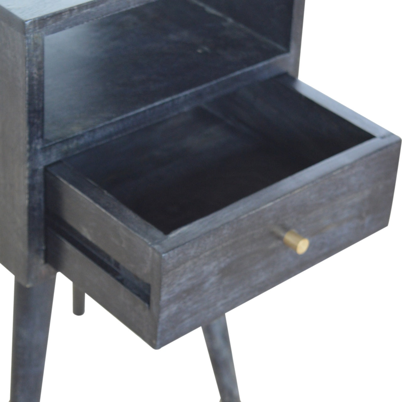 Mini Ash Black Bedside. 100% Solid Mango Wood