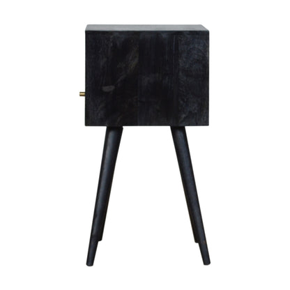 Mini Ash Black Bedside. 100% Solid Mango Wood