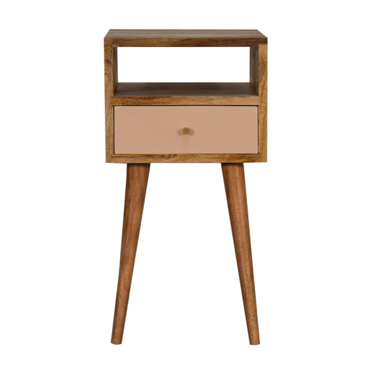Mini Blush Hand-Painted Bedside. 100% Solid Mango Wood