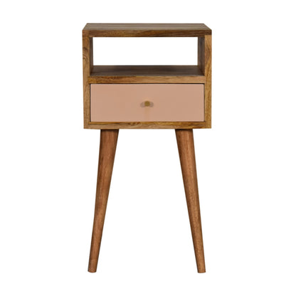 Mini Blush Hand-Painted Bedside. 100% Solid Mango Wood