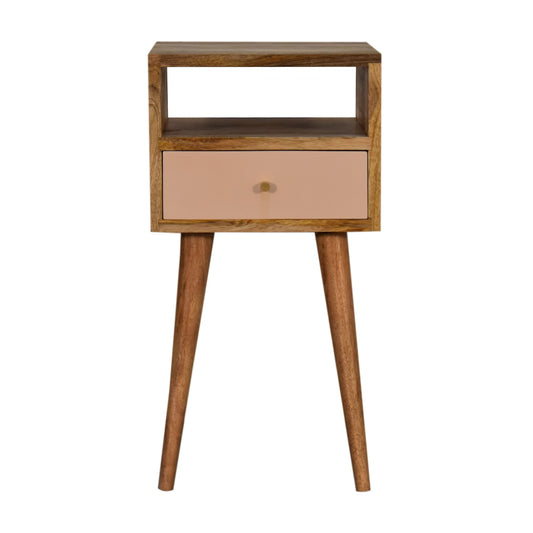 Mini Blush Hand-Painted Bedside. 100% Solid Mango Wood