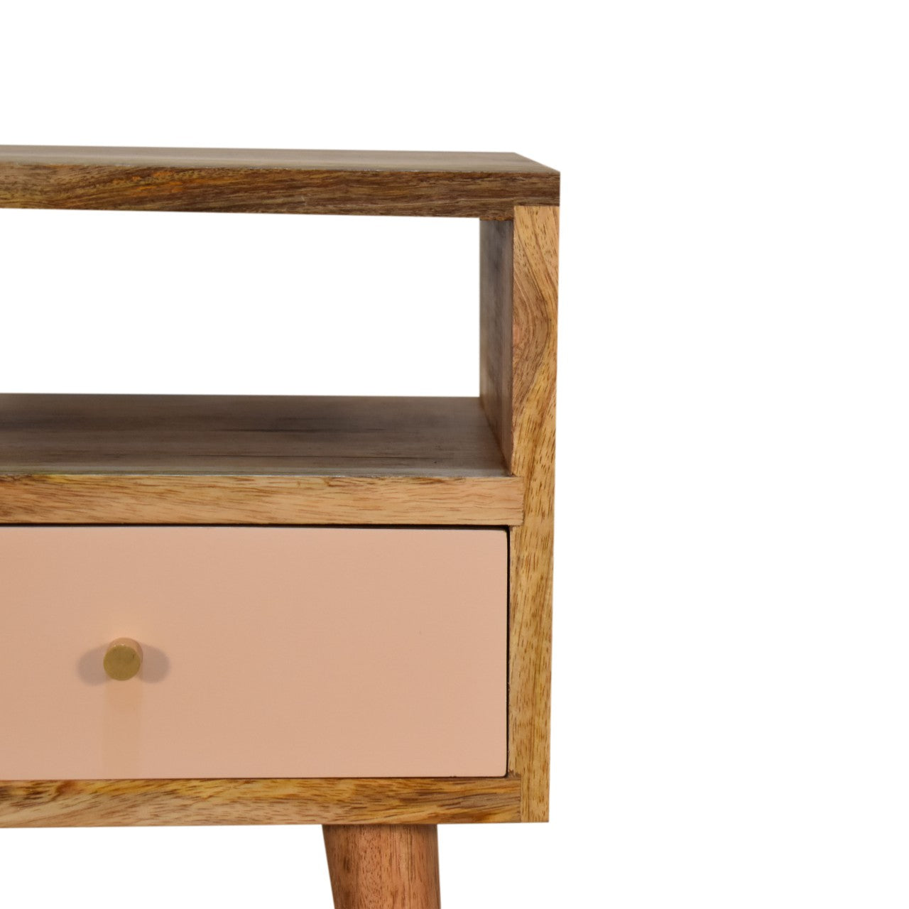 Mini Blush Hand-Painted Bedside. 100% Solid Mango Wood