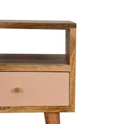 Mini Blush Hand-Painted Bedside. 100% Solid Mango Wood
