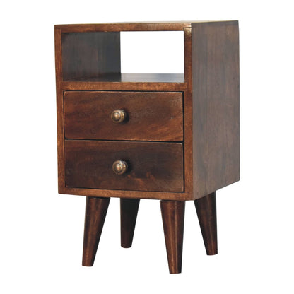 Mini California Walnut Bedside. 100% Solid Mango Wood 