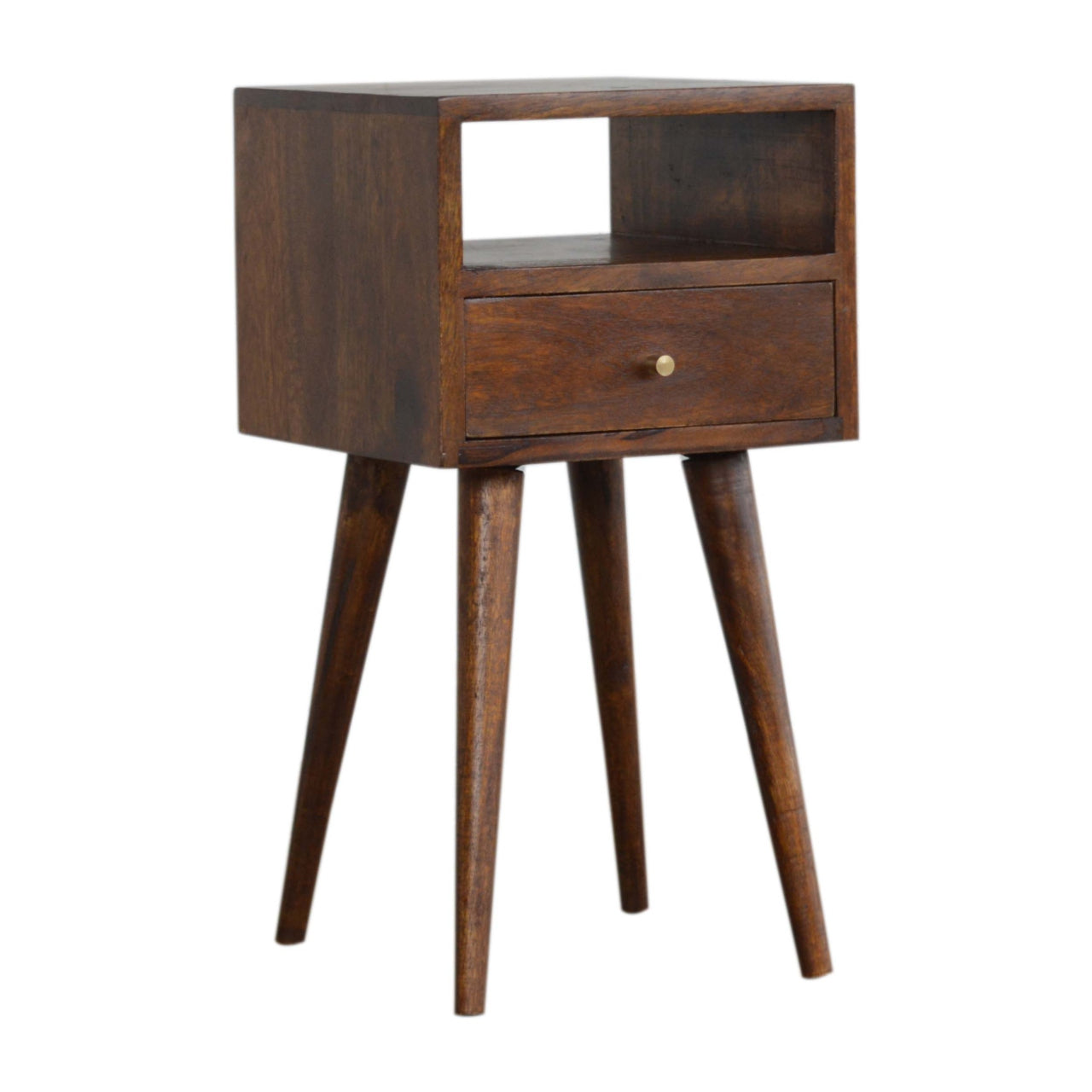 Mini Chestnut Bedside. 100% solid mango wood