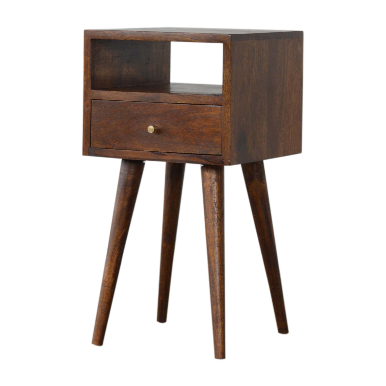 Mini Chestnut Bedside. 100% solid mango wood