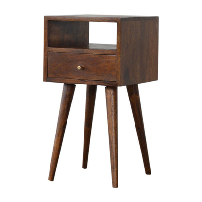 Mini Chestnut Bedside. 100% solid mango wood