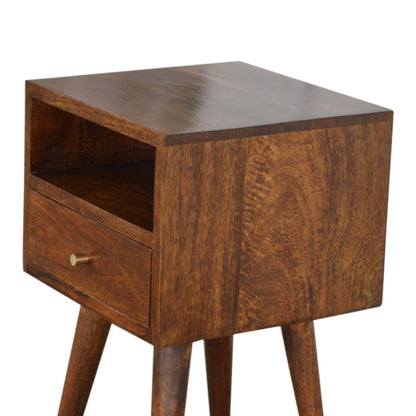 Mini Chestnut Bedside. 100% solid mango wood