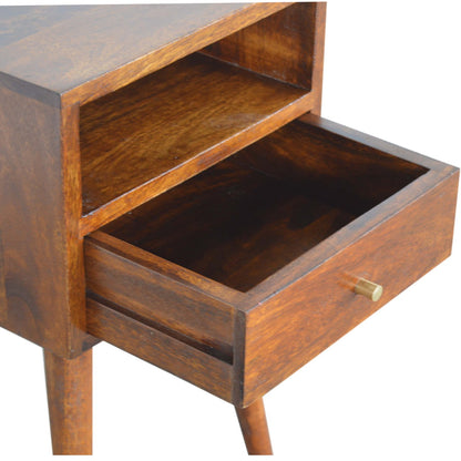Mini Chestnut Bedside. 100% solid mango wood