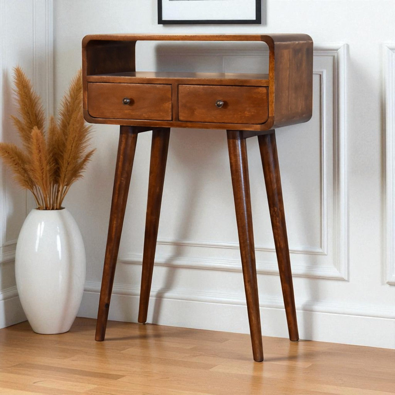 Mini Chestnut Console . 100% Solid Mango Wood