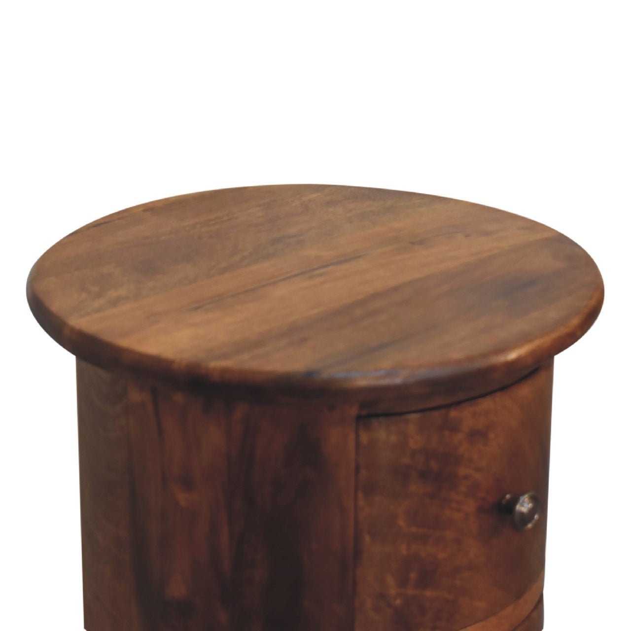 Mini Chestnut Drum Chest.100% Solid Mango Wood