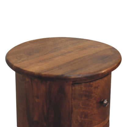Mini Chestnut Drum Chest.100% Solid Mango Wood