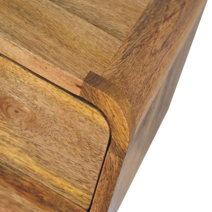 Mini Curve Oak-ish Floating Bedside 100% Solid Mango Wood