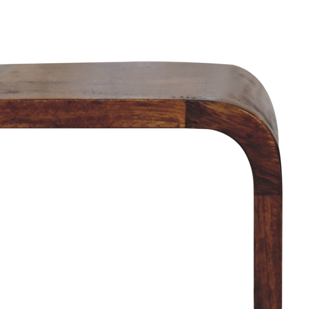 Mini Curved Chestnut Bedside. 100% Solid Mango Wood