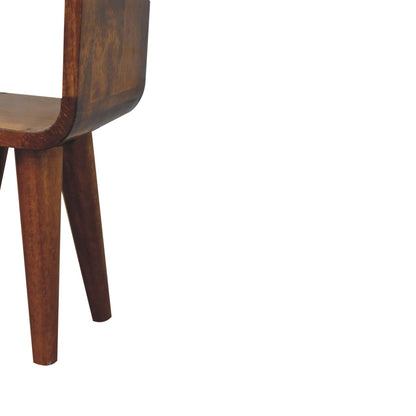 Mini Curved Chestnut Bedside. 100% Solid Mango Wood