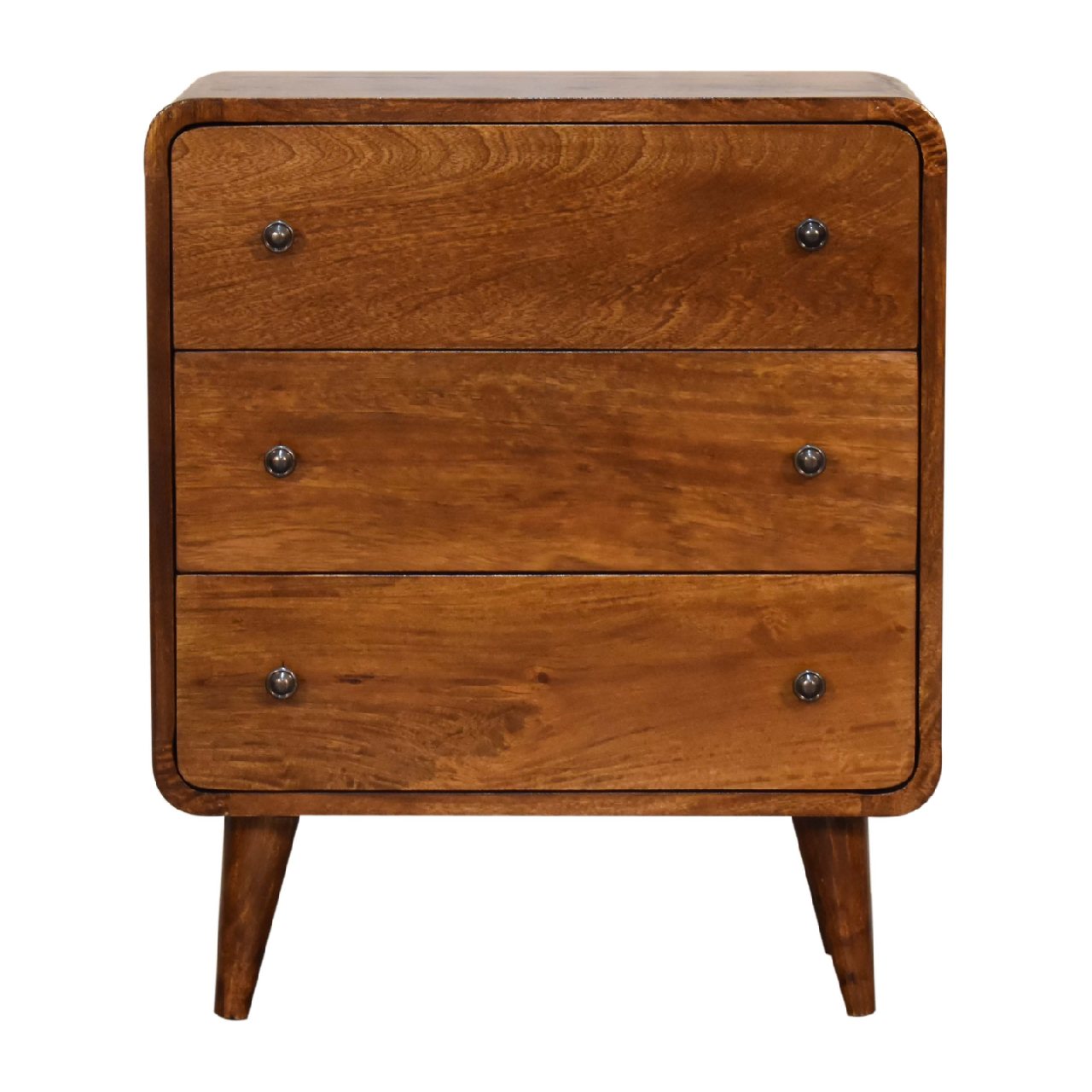 Mini Curved Chestnut Chest. 100% Solid Mango Wood