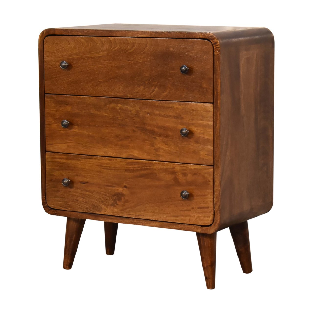 Mini Curved Chestnut Chest. 100% Solid Mango Wood